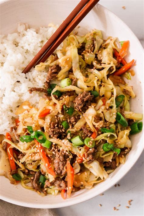 Easy Asian Ground Beef And Cabbage Stir Fry What Great Grandma Ate