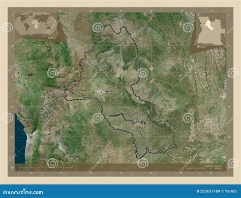 Malanje Angola High Res Satellite Labelled Points Of Cities Stock