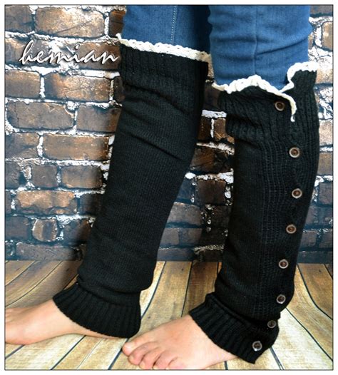 Womens Button Lace Leg Warmers Womens Boot Cuffs Womens Boot Etsy