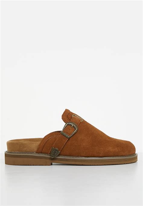 J Outlaw Mule Genuine Suede Mule Tobacco Jonathan D Slip Ons And