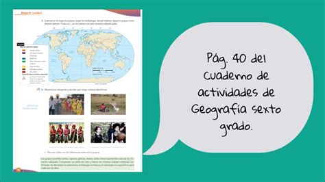 Pág 40 del Cuaderno de actividades de Geografía sexto grado YouTube