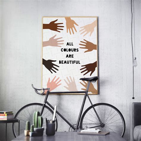 Anti Discrimination Poster No Racism Diverse Humanity Hands - Etsy