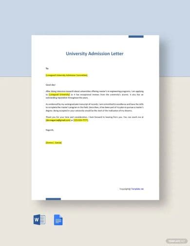 Admission Letter Templates Pdf Doc Free Premium Templates