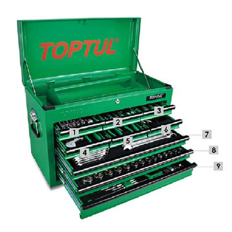 Toptul Tool Kit Pc Drw Green Top Box