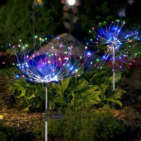 Anordsem Solar Garden Lights Outdoor 2 Pack Diy Solar Firework Lights