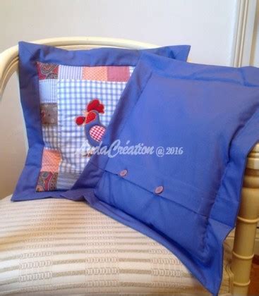 Lot De Deux Housses De Coussin Patchwork Le Coq Et Sa Poule