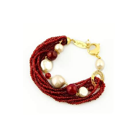 Bracciale Agata Ruby Perle Di Fiume