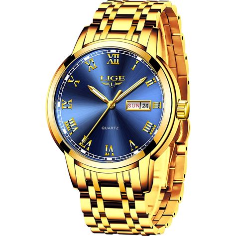 Cadran Bleu Dor Et Sophistication La Lige Montre Homme Pour Les