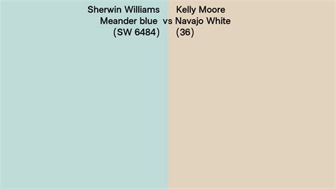 Sherwin Williams Meander Blue Sw 6484 Vs Kelly Moore Navajo White 36 Side By Side Comparison