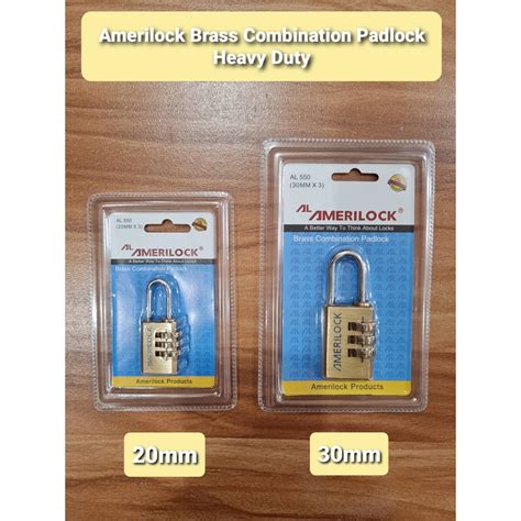 Amerilock Brass Combination Padlock For Luggage Lock Locker Lock Heavy