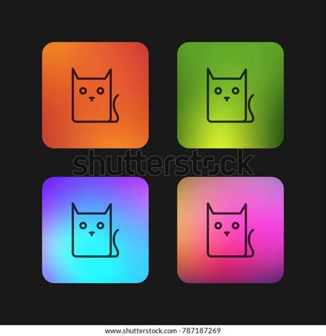 Pussy Cat Cartoon Outline Variant Four Stock Vector Royalty Free Shutterstock
