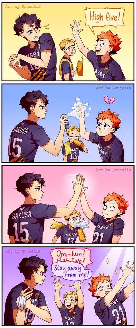 Haikyu High Five By Suncelia On DeviantArt Haikyuu Anime Haikyuu