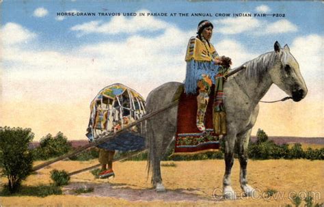 Horse-Drawn Travois Used in Parade at the Annual Crow Indian Fair ...