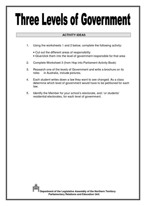 Government Worksheets For Students