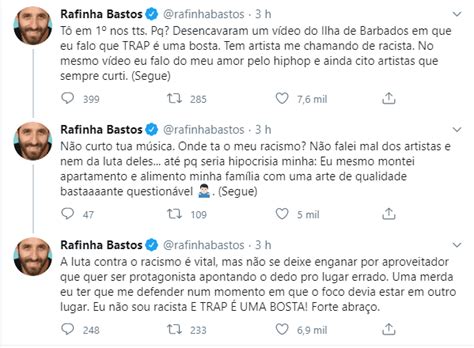 Rafinha Bastos se pronuncia após Dfideliz dizer que o humorista é racista