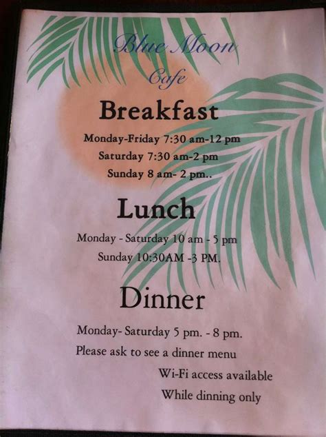 Blue Moon Cafe Menu, Menu for Blue Moon Cafe, Kihei, Rest of Hawaii ...