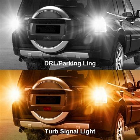 X Led Light Dual Color Bulb T P W Smd Canbus Car