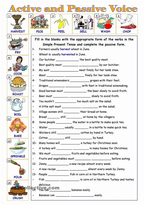 Active And Passive Voice Worksheets Active And Passive Voice