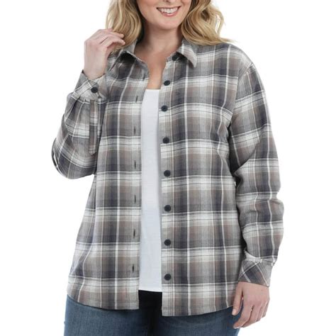 Lee Riders Women S Plus Fleece Lined Flannel Shirt