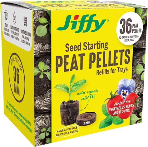 Amazon 50 Count Jiffy 7 Peat Pellets Seed Starter Soil Plugs