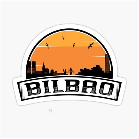 Bilbao Spain Skyline Travel Souvenir Spanish Flag Sticker Mexico City