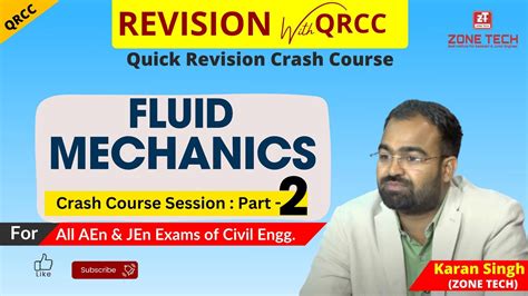 Quick Revision Crash Course Ssc Je Fluid Mechanics Part