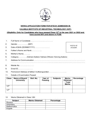 Fillable Online Kiit Refund Application Form Fill Online