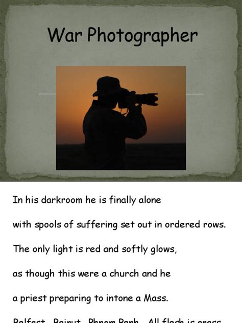 War Photographer | PDF | Poetry