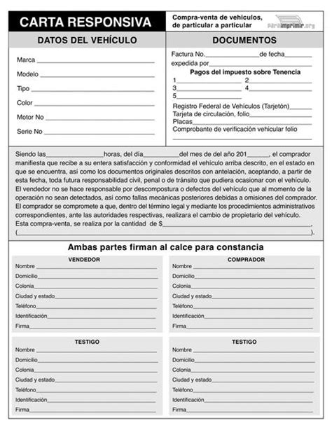 Carta Responsiva De Carro Para Imprimir Udocz The Best Porn Website