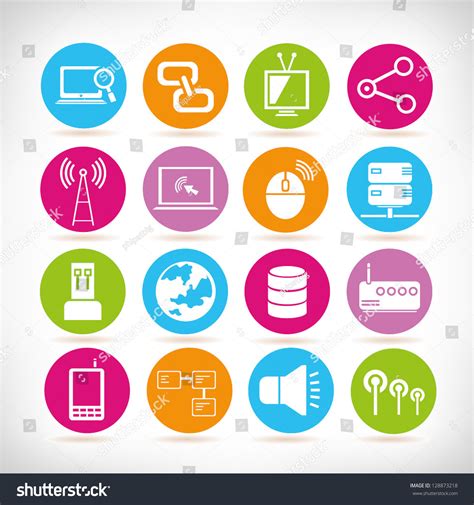 Network Icon Buttons Web Application Icon Set Vector 128873218