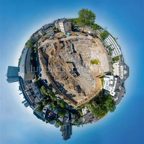 K Ln Von Oben Fish Eye Perspektive Baustelle Zum Neubau Eines Wohn