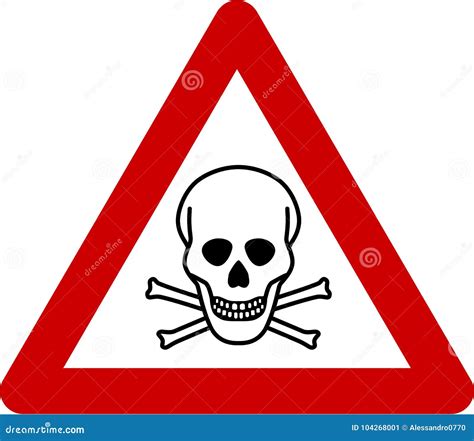 Deadly Danger Symbol With Skull And Crossbones Outline Icon Vector