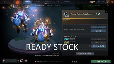 Unusual Platinum Baby Roshan Dota Video Gaming Gaming Accessories