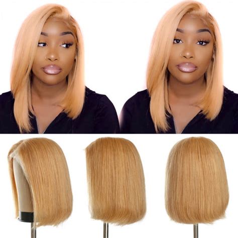 Honey Blonde Bob Wig 27 Straight Hair Human Hair Bob Wigs Alipearl Hair