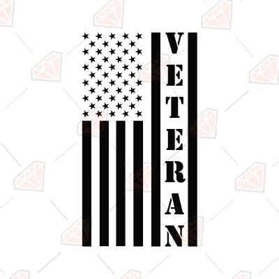 Vertical Veteran Flag SVG, Veteran Day SVG Cut File | PremiumSVG