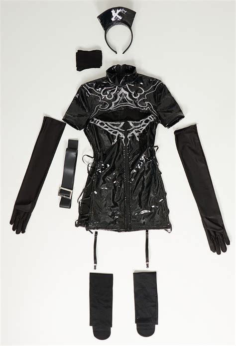 Halloween N Automata Dress And Gloves With Thigh Socks B Derivative Punk Sexy Lingerie Top