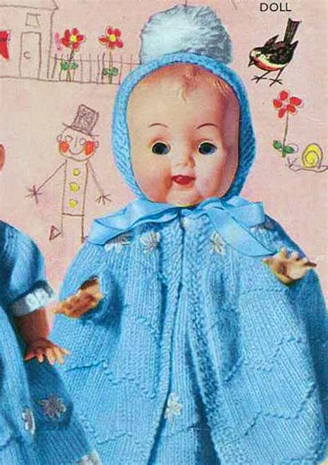 Pdf Vintage S Doll Clothes Knitting Pattern Robin Cape