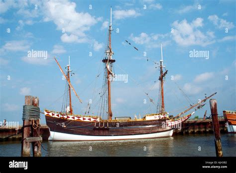 The Ship Godspeed Located At Jamestown Festival Park Virginia Stock