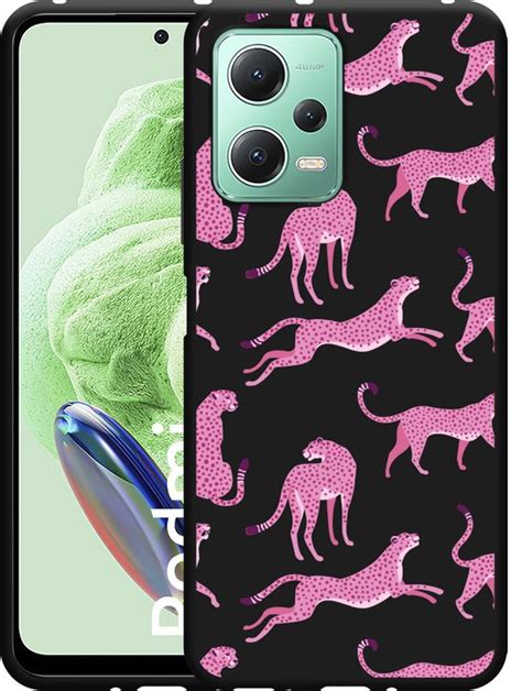 Cazy Hoesje Zwart Geschikt Voor Xiaomi Redmi Note Roze Cheeta S Bol