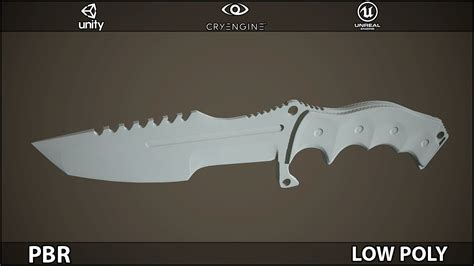 Cuchillo T Ctico Mtech Pbr Low Poly Modelo D Blend Ds Fbx