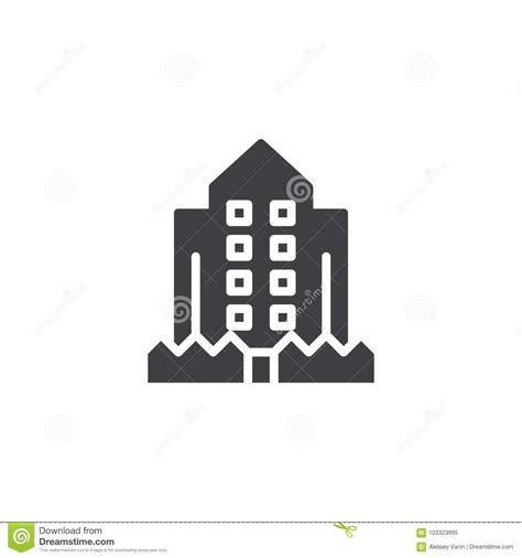 Vector Del Icono Del Edificio Y De La Cerca Ilustraci N Del Vector