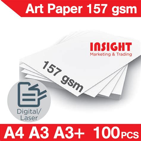 A4 A3 A3+ Art Paper 157gsm 100pcs Poster Paper Magazine Paper | Shopee ...