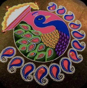 12 Peacock Rangoli Design Ideas To Make Diwali 2020 Colorful & Beautiful