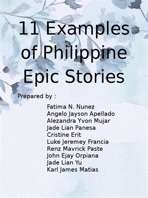 10 Examples of Philippine Epic Stories | PDF