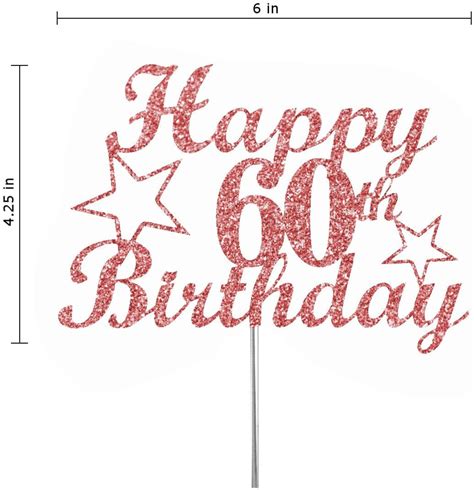 60th Birthday Cake Toppers DOUBLE SIDE GLITTER Adult Party - Etsy