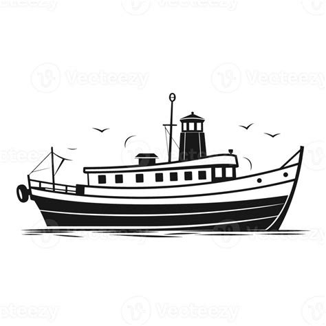 Beautiful Ship Silhouette - Generative Ai 26912739 PNG