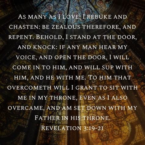 Revelation As Many As I Love I Rebuke And Chasten Be Zealous