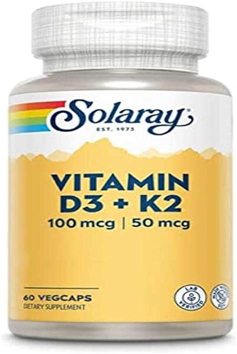 Solaray Vitamina D3 + K2 | Favorece la absorción de calcio y apoya al ...