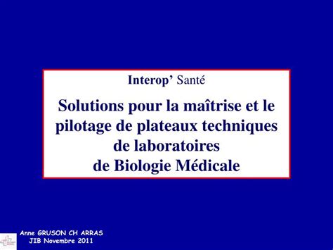 Ppt Interop Sant Solutions Pour La Ma Trise Et Le Pilotage De