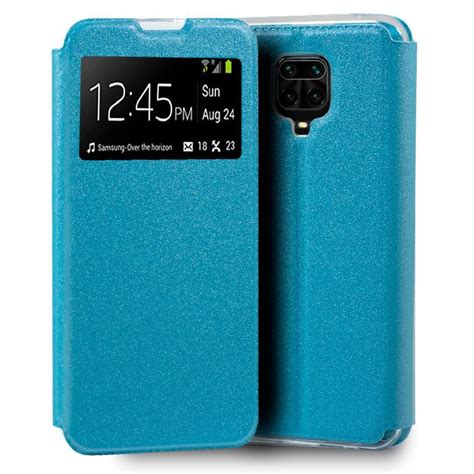 Cool Funda Flip Cover Liso Celeste Para Xiaomi Redmi Note 9S Note 9